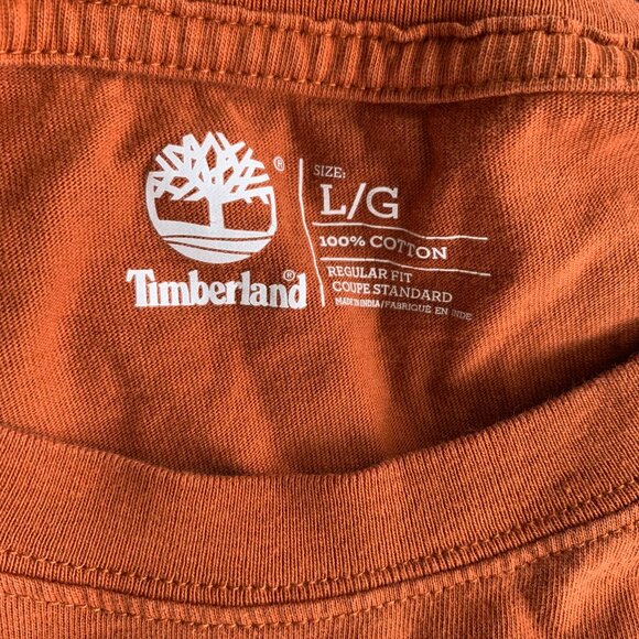 TIMBERLAND MENS  RUSTED  ORANGE COTTON SHIRT SIZE L  MADE IN INDIA - Picture 8 of 8